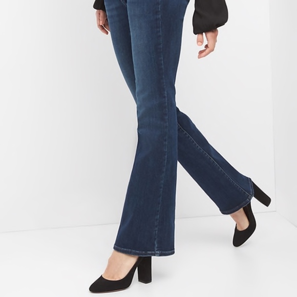 GAP Mid Rise Perfect Boot Jeans, 32P, Dark Indigo - Picture 3 of 5